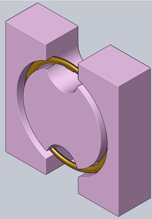CAD rendering of a circular housing