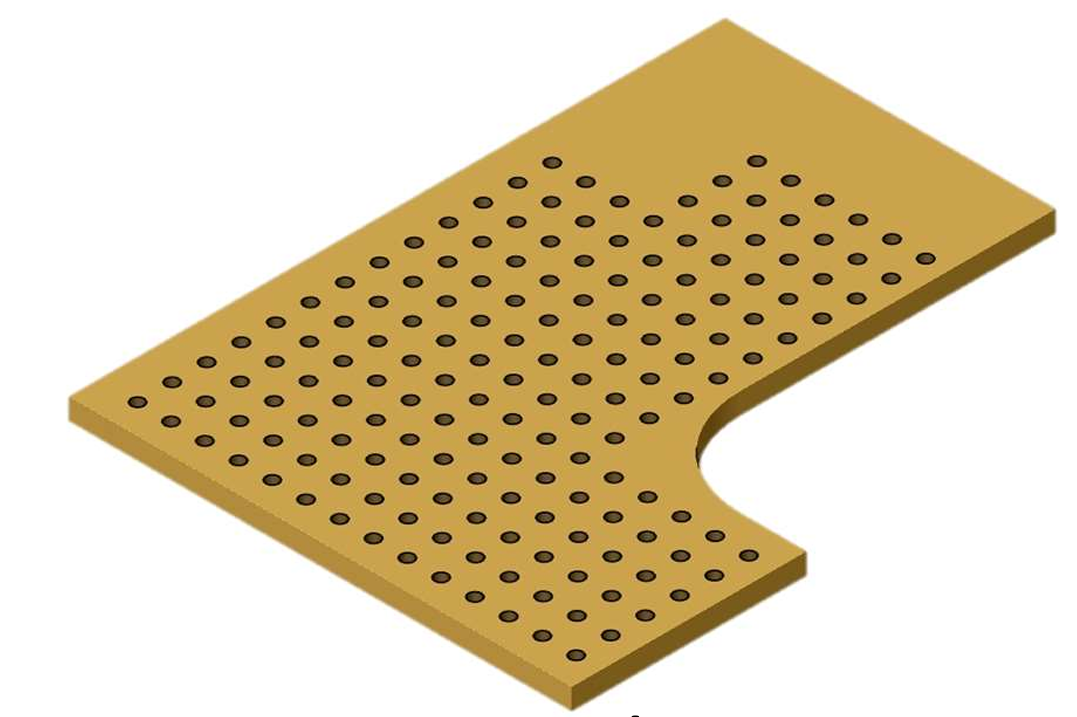 CAD rendering of a perforated plate